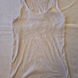 Joe Boxer White Ribbed Scoop Tank Top